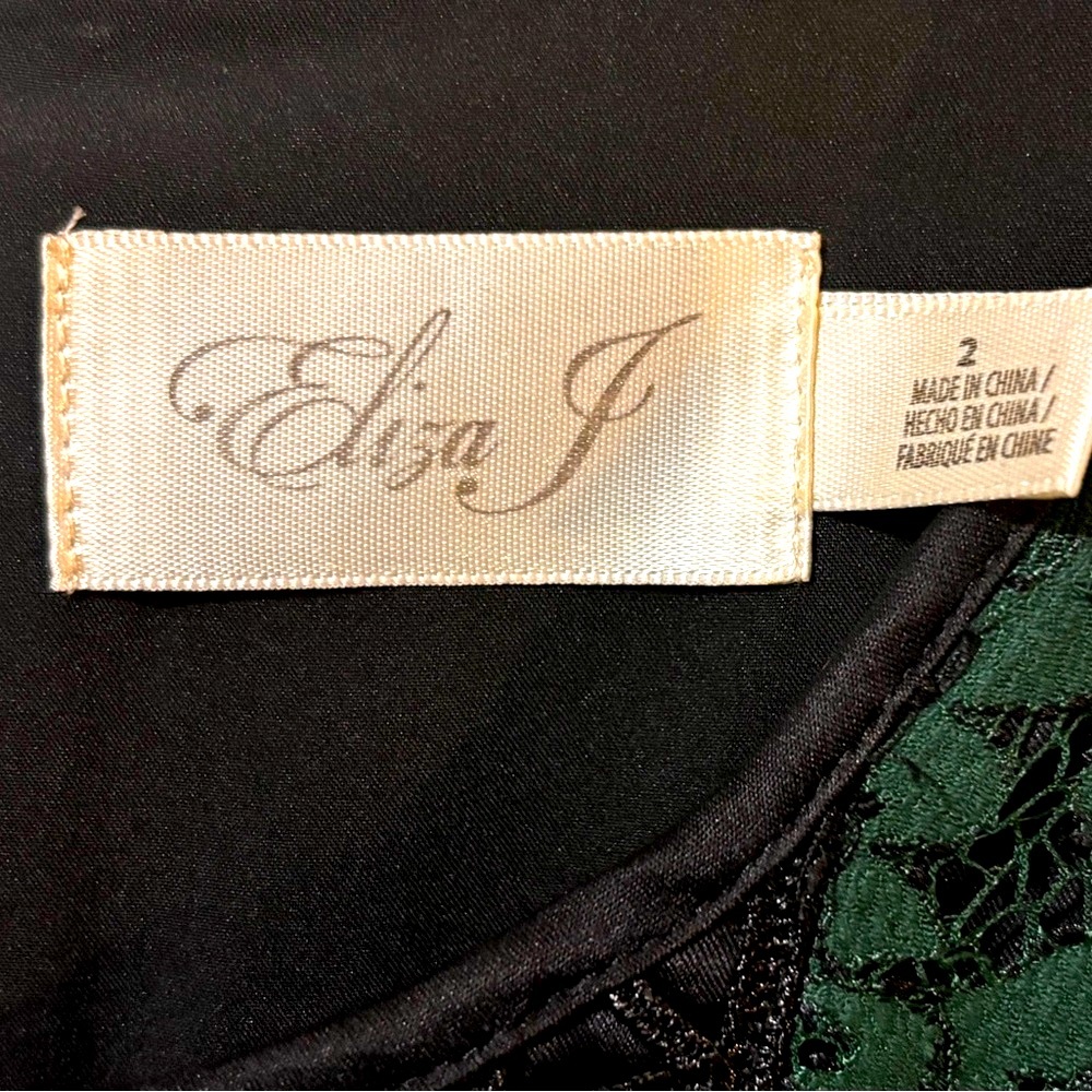 Eliza J Midi Lace Dress Green 2 - Picture 6 of 6